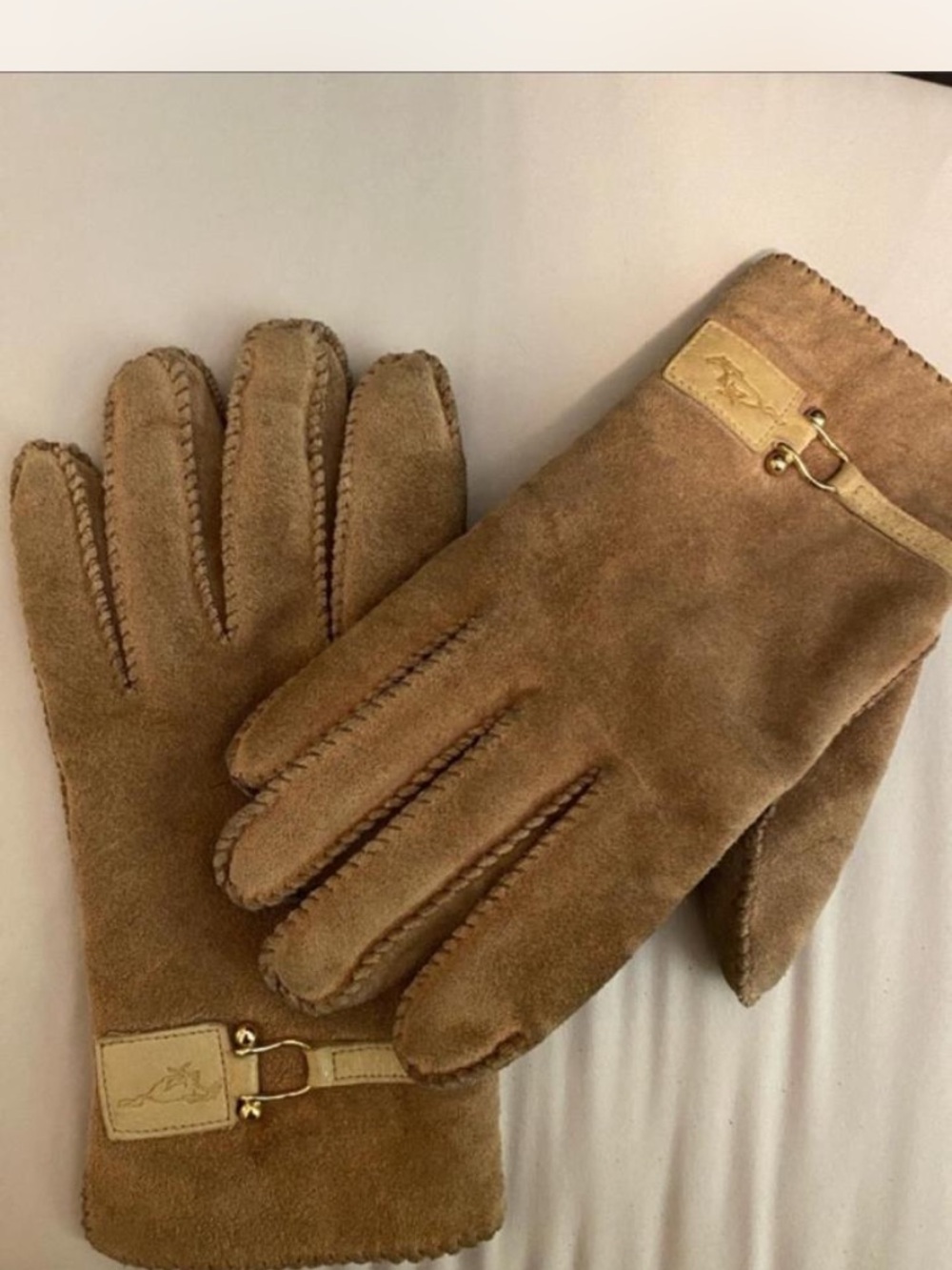 Women’s Suede Winter Gloves in Tan